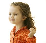 Small girl in orange shirt
