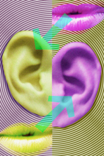 two ears hearing voices